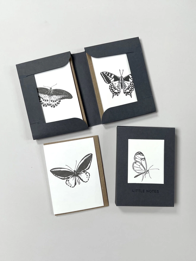 An image showing all four butterflies, two of each included in the gift box
