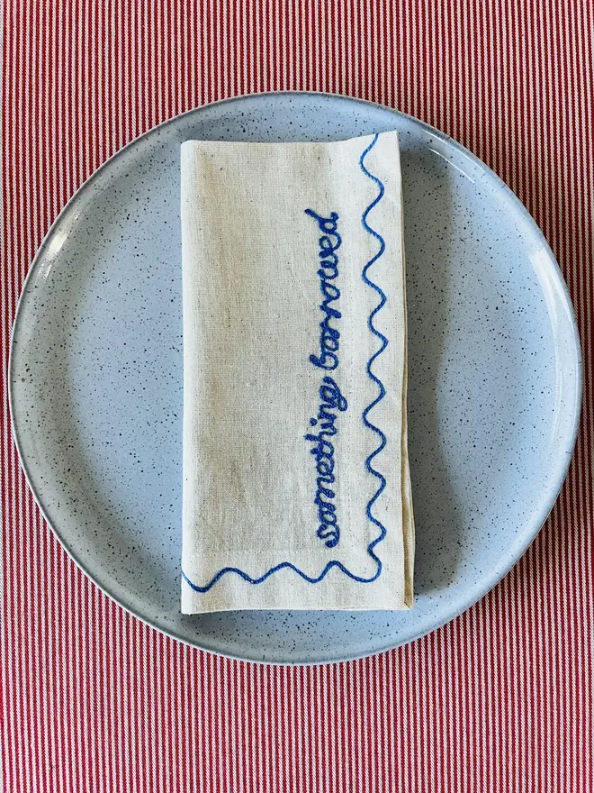 Individual Embroidered Wedding Napkins