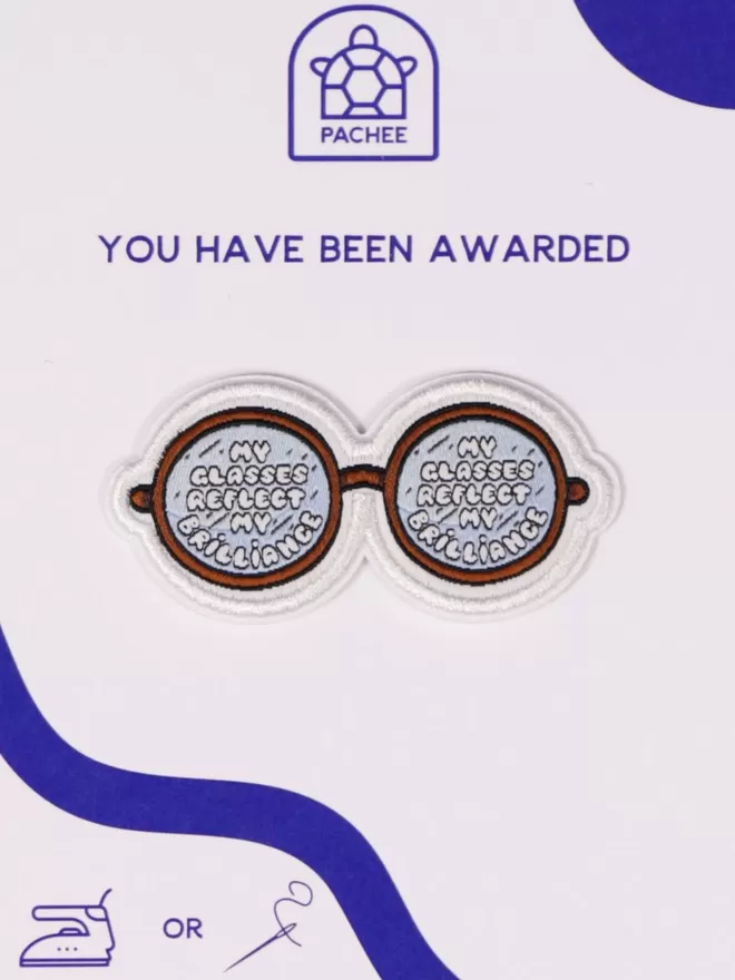 My Glasses Patch shown on the blue and white Pachee gift card.