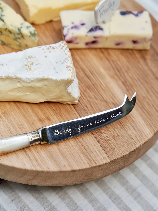 Personalised cheese knife