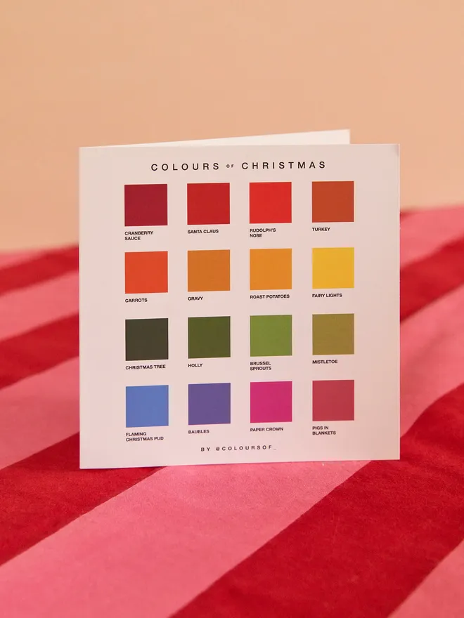 Colours of Christmas greetings card