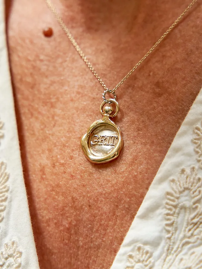 Gold Plate Grit Necklace