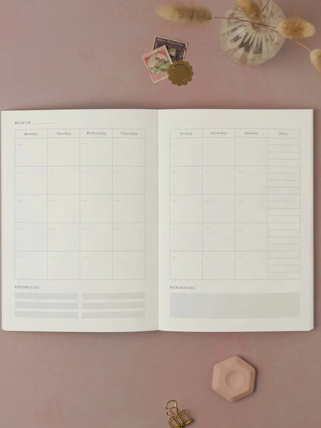 Colour Study Daily Planner open to show its inside pages