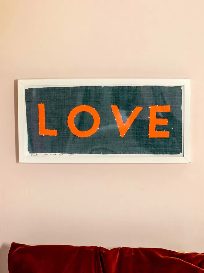 Love Welcomes frame with lifejackets in grey