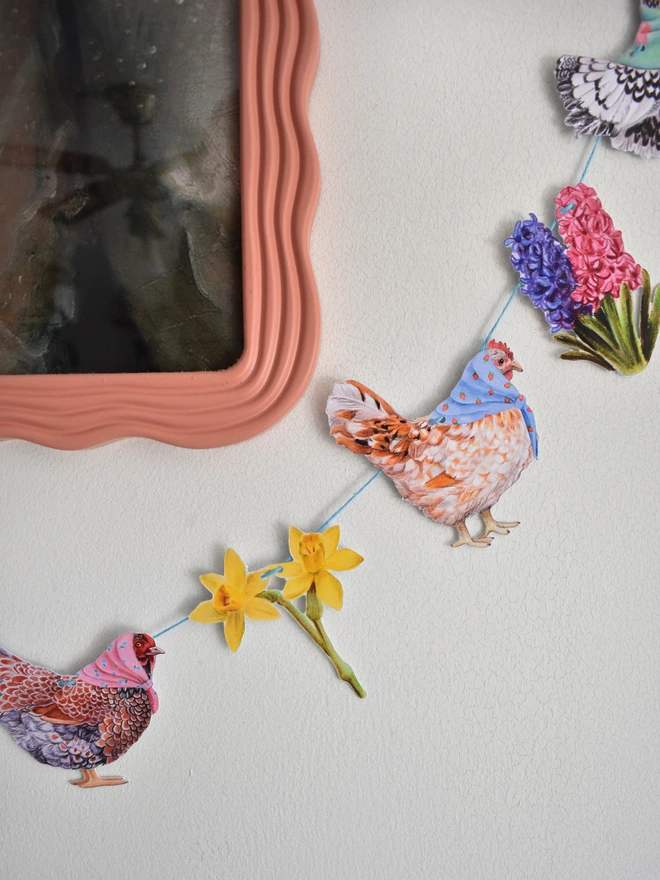 Chickens & Flowers Garland