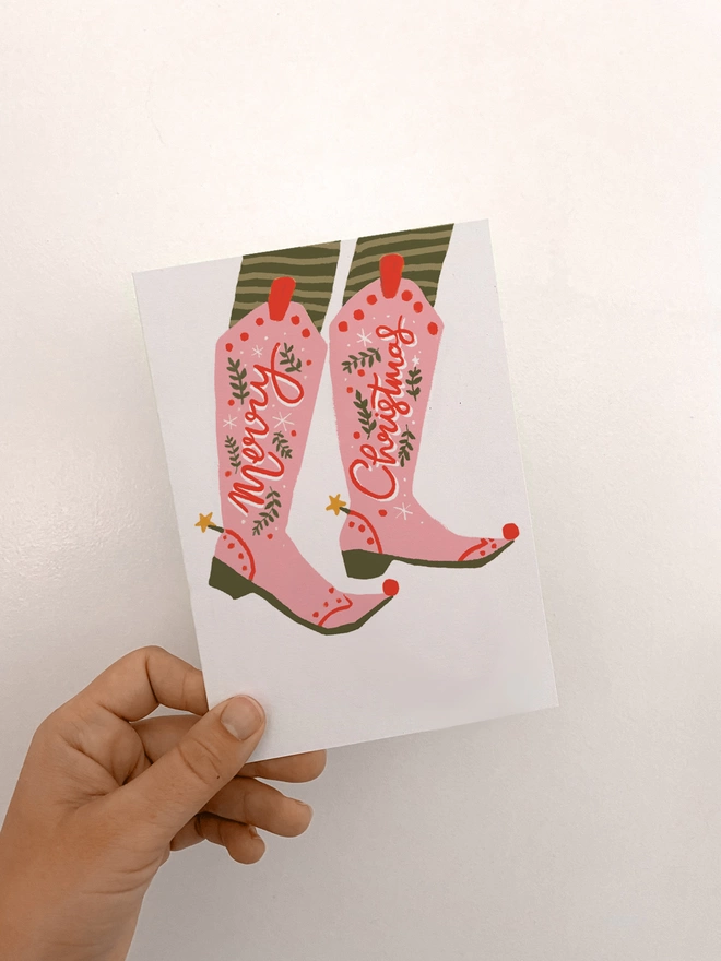 Merry Christmas Elf Boots Card