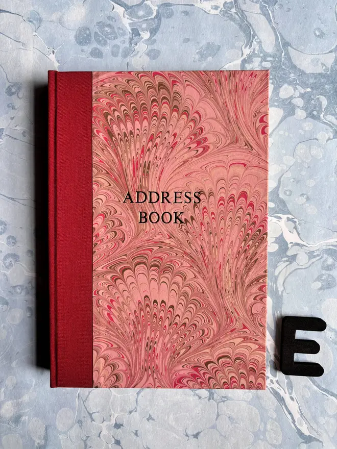 Hand Marbled Address Book Pattern E