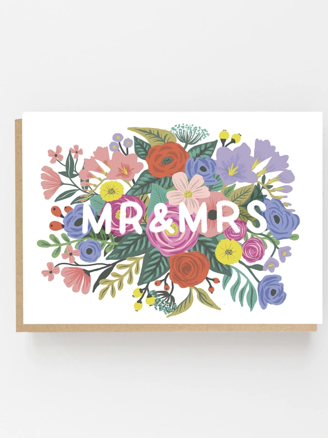 mr & mrs wedding anniversary engagement love card