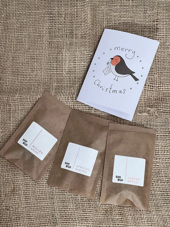 Personalised Christmas card with tea