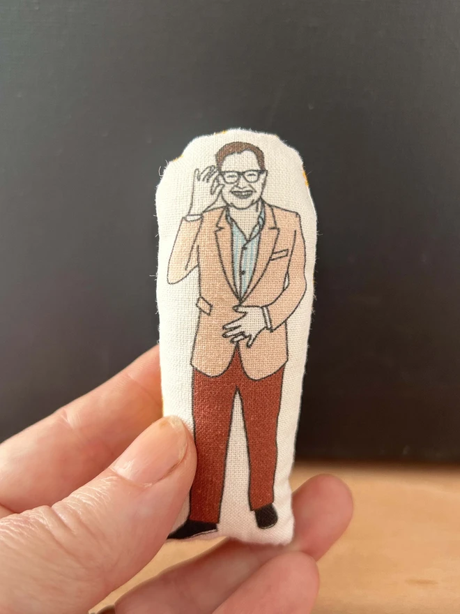 Mini fabric doll of Alan Carr 