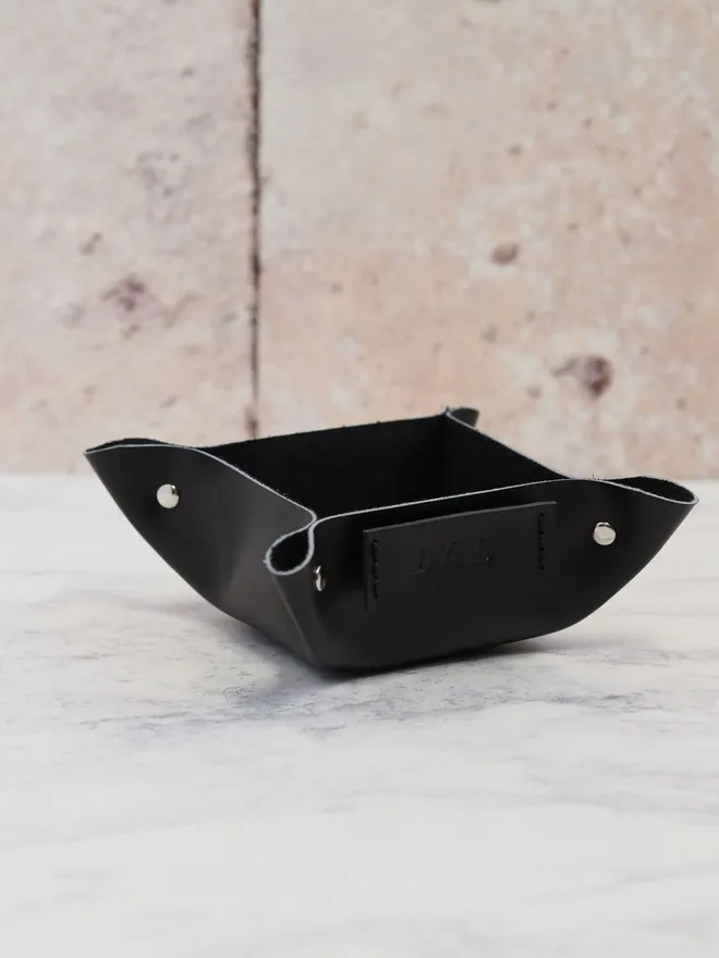 black mini square personalised tray