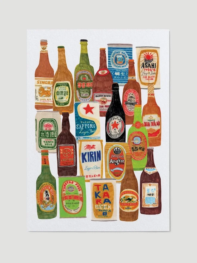 Asian Beers Print