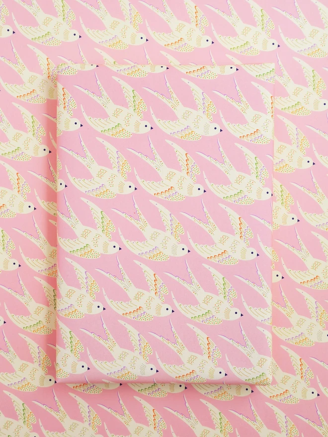 Birds in Pink Wrapping Paper  