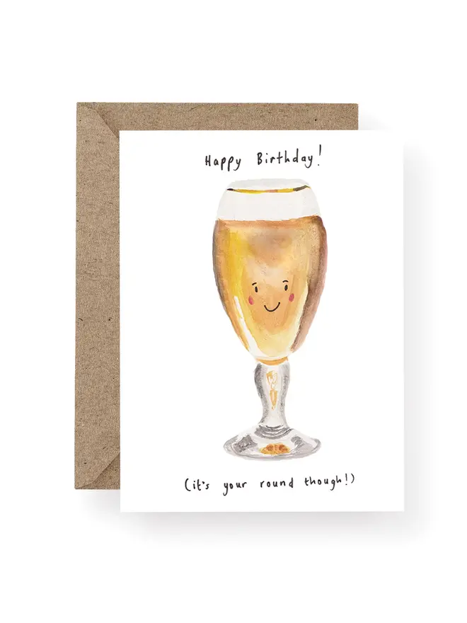 It's Your Round Beer blank inside greeting card 