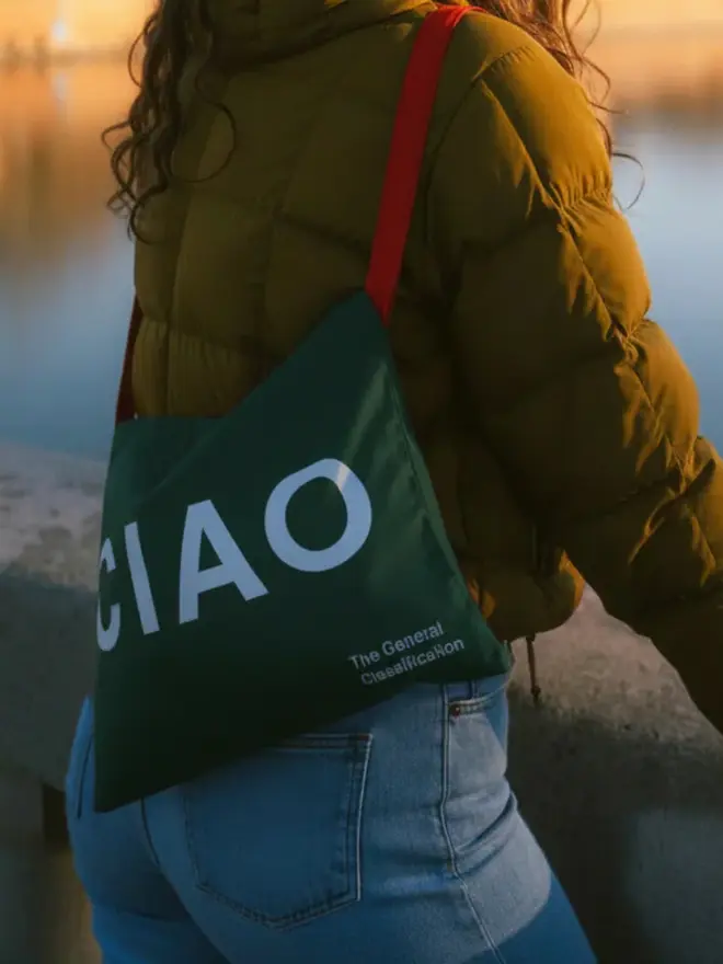 'Ciao' Canvas Musette, being worn. 