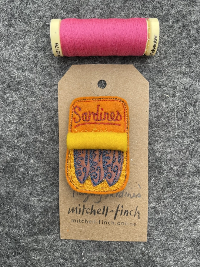 playing sardines brooch