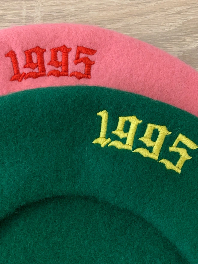 Beret Pink and Green