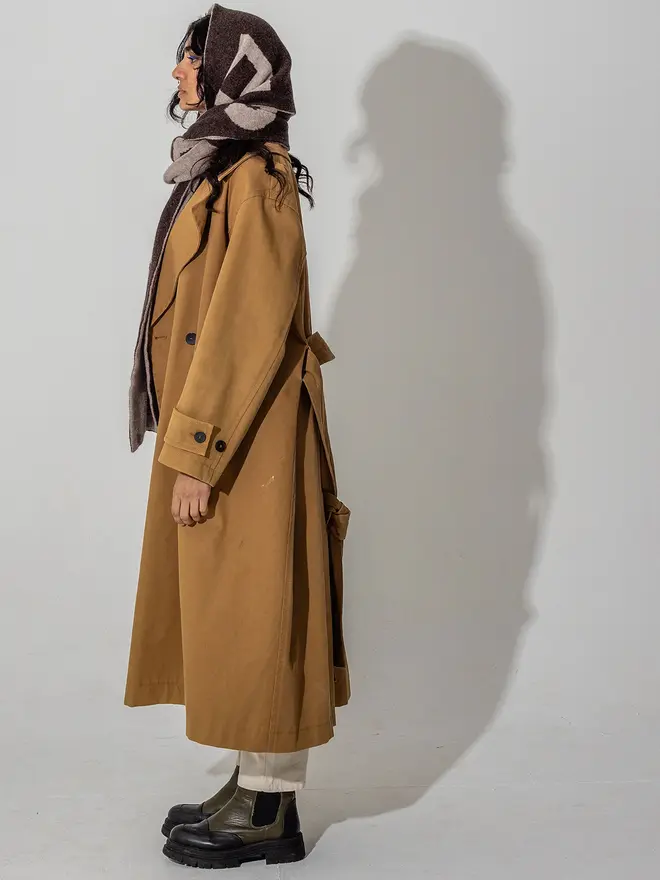 Cocoa and mushroom Liberté Egalité Sororité scarf