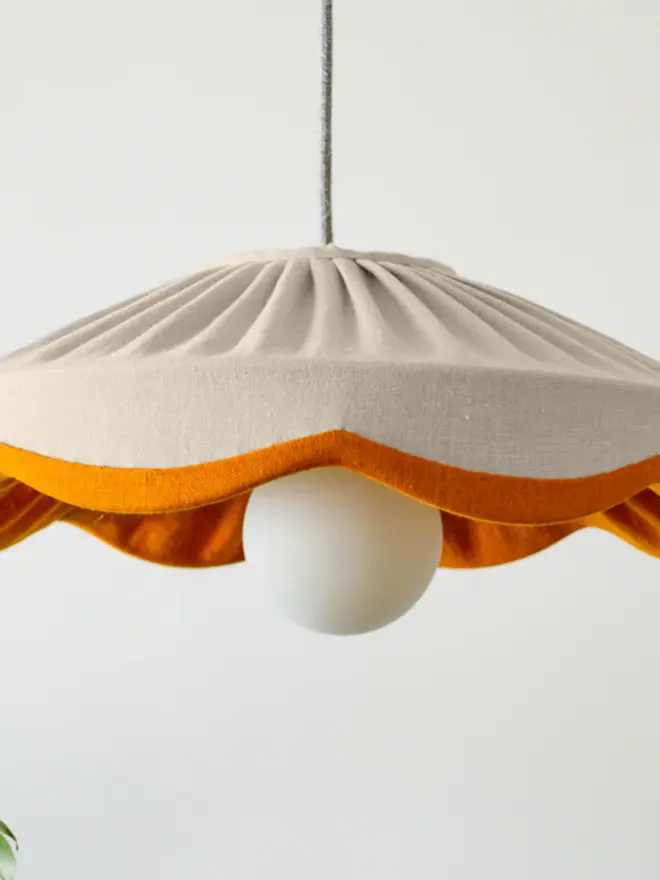 natural linen and mustard lampshade