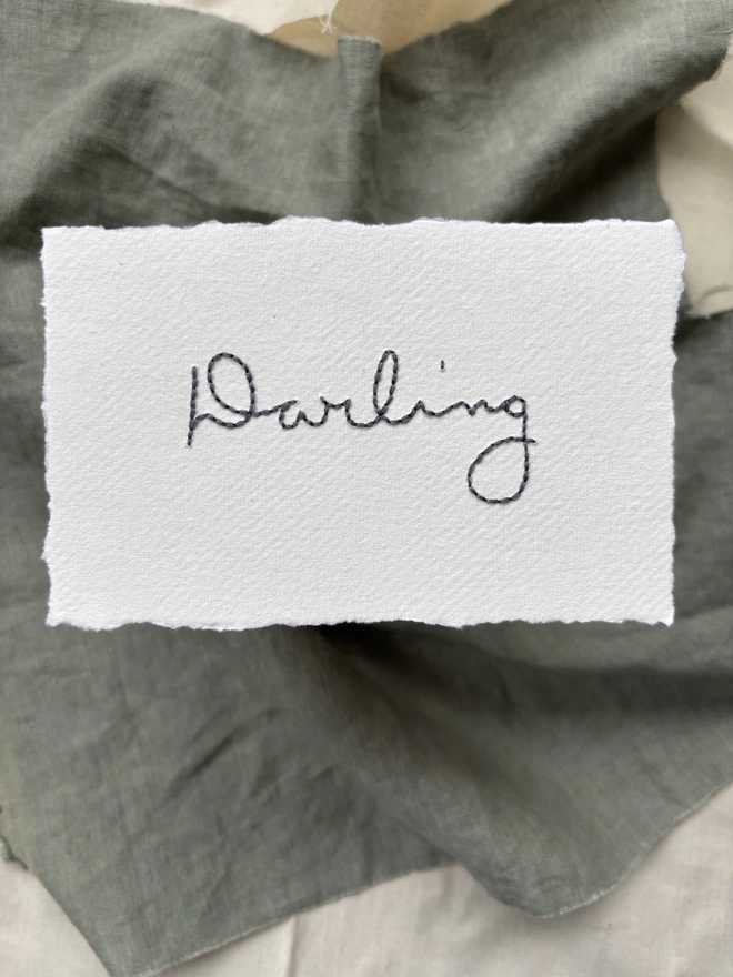 ‘Darling’ Hand Embroidered Artwork