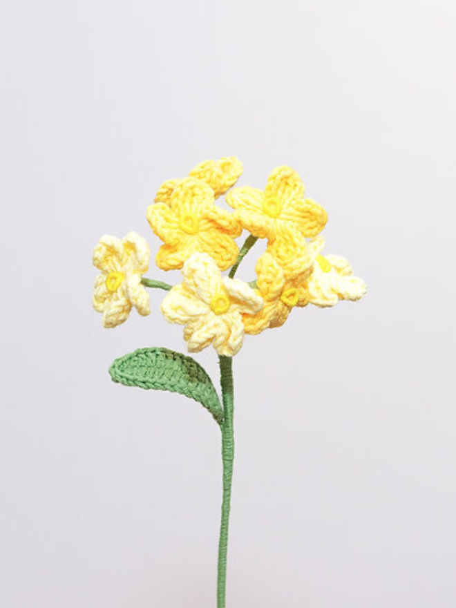 forget me not crochet flower stems yellow