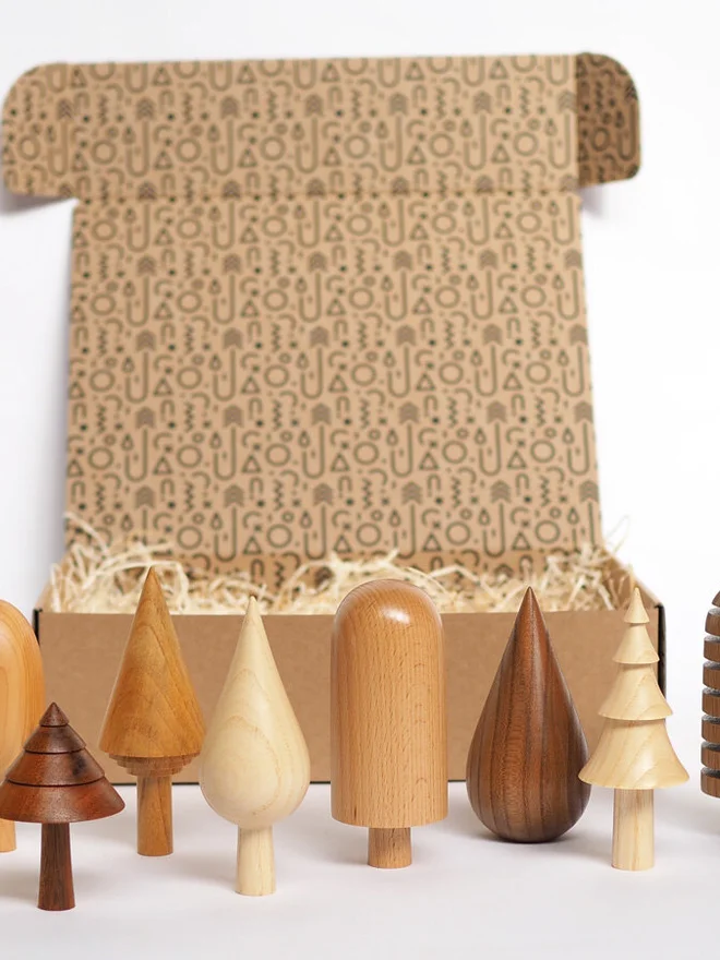 Hand Made Wooden Tree Decorations 