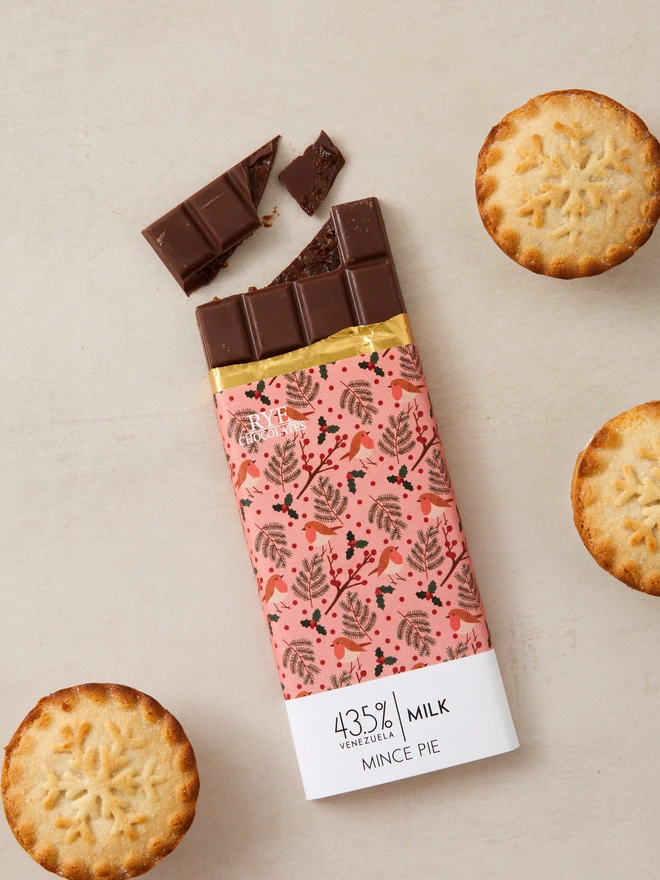 Mince Pie Milk Chocolate Bar - 43.5% Venezuelan