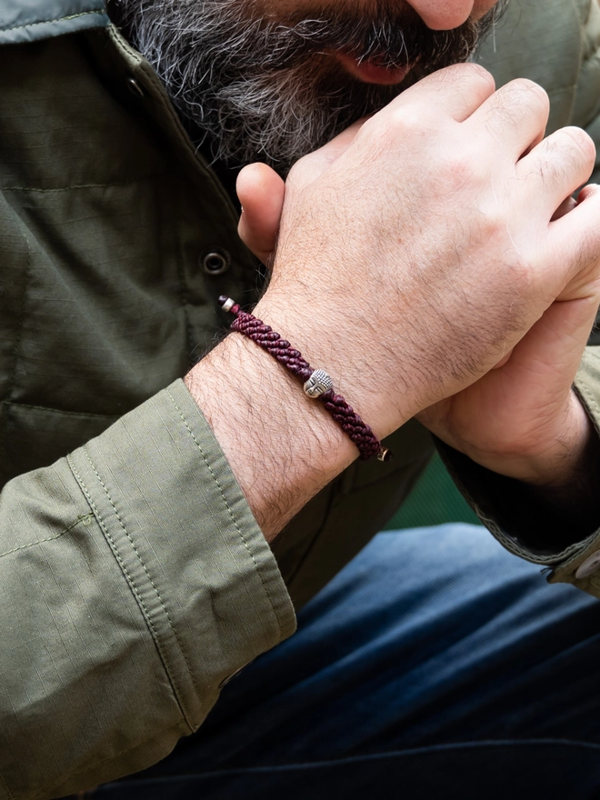 red string buddha silver bracelet