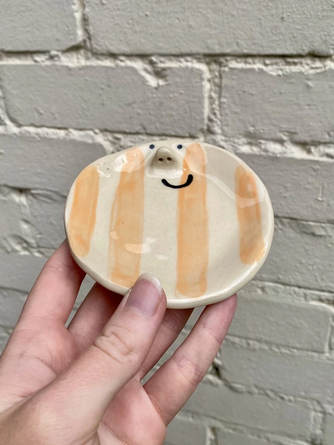 orange stripe trinket tray
