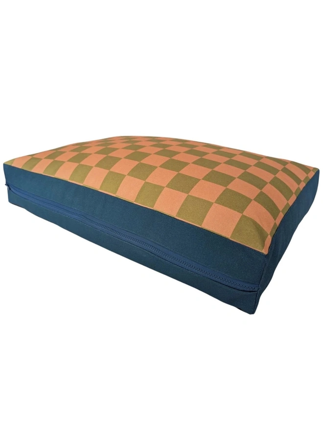  Printed Cotton Patterned Dog Bed, a patterned dog bed sitting on a white surface. 