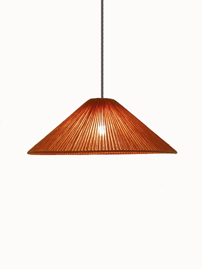 Flare Orange pendant lampshade lit