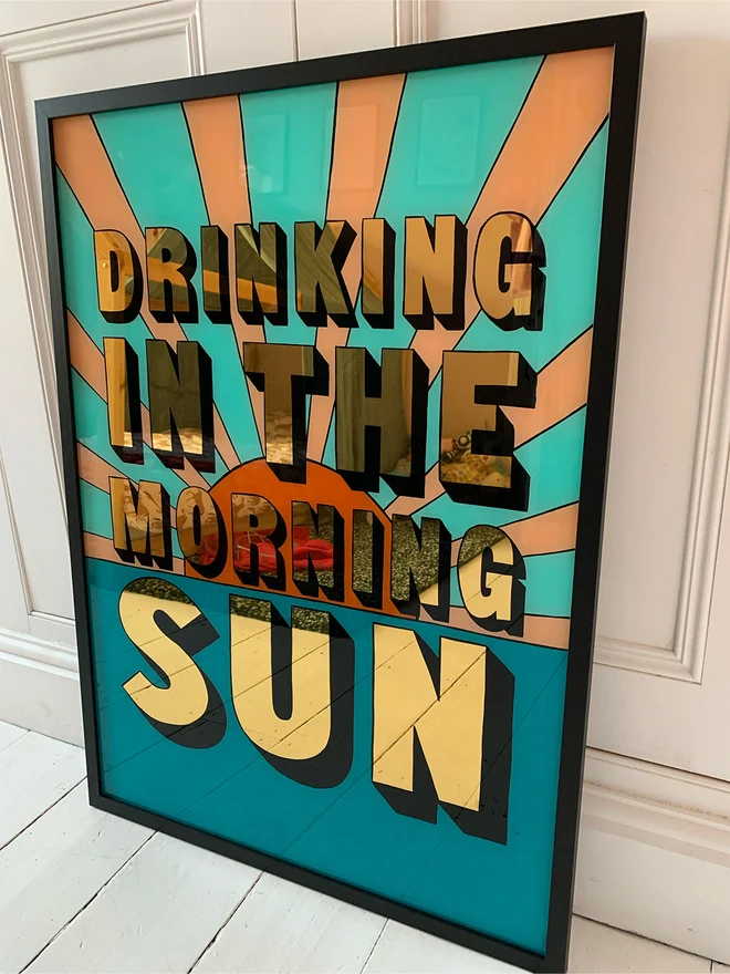 gold leaf drinking in the morning sun handpainted sign