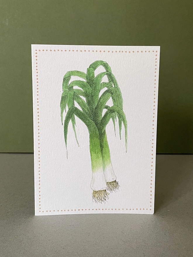 Garden Lover's Leeks Greetings Card  