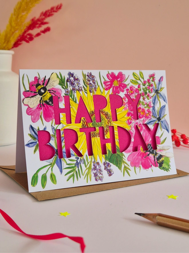 bee birthday card