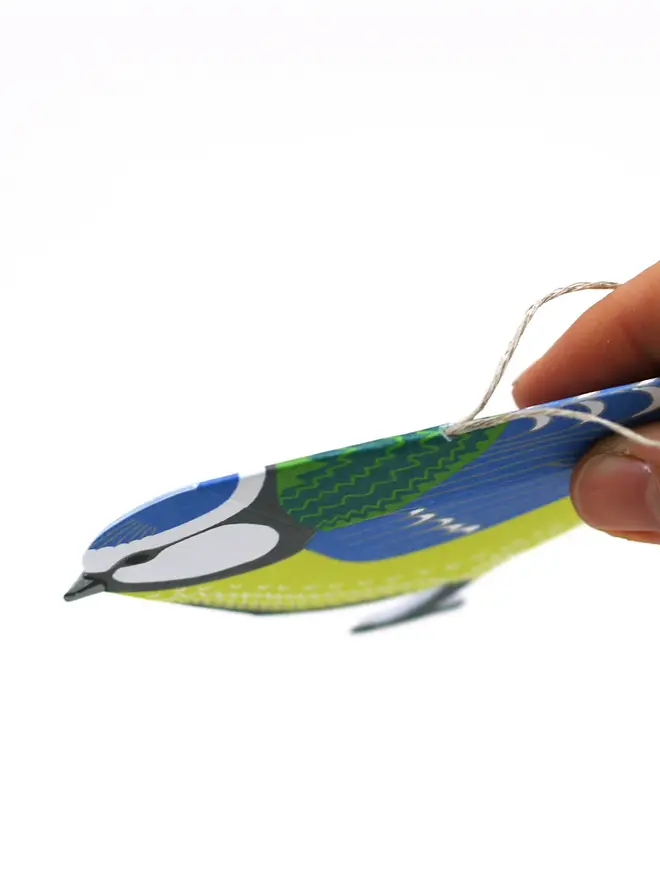 Card with pop up blue tit decoration