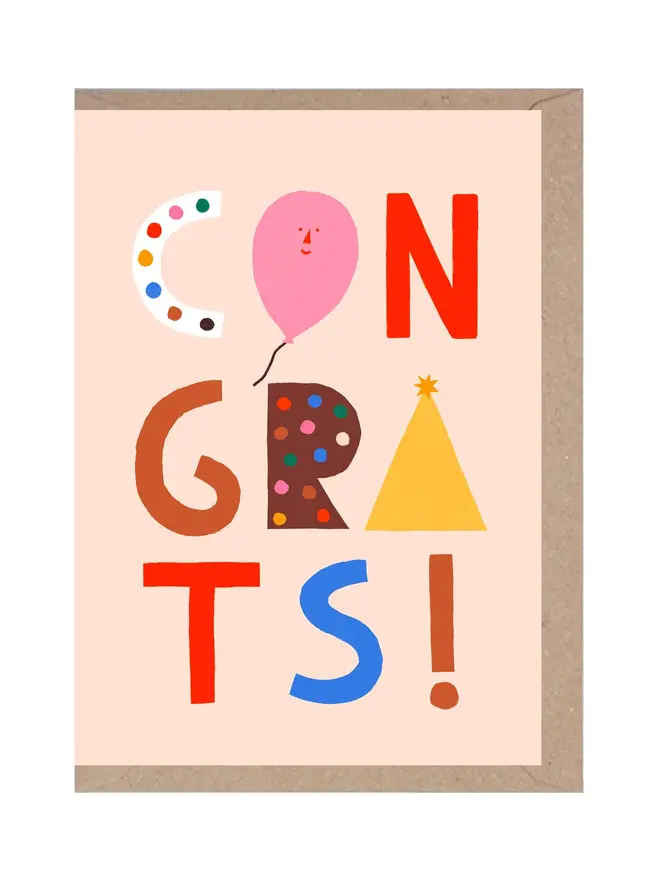 congratulations illustrated letter greeting card