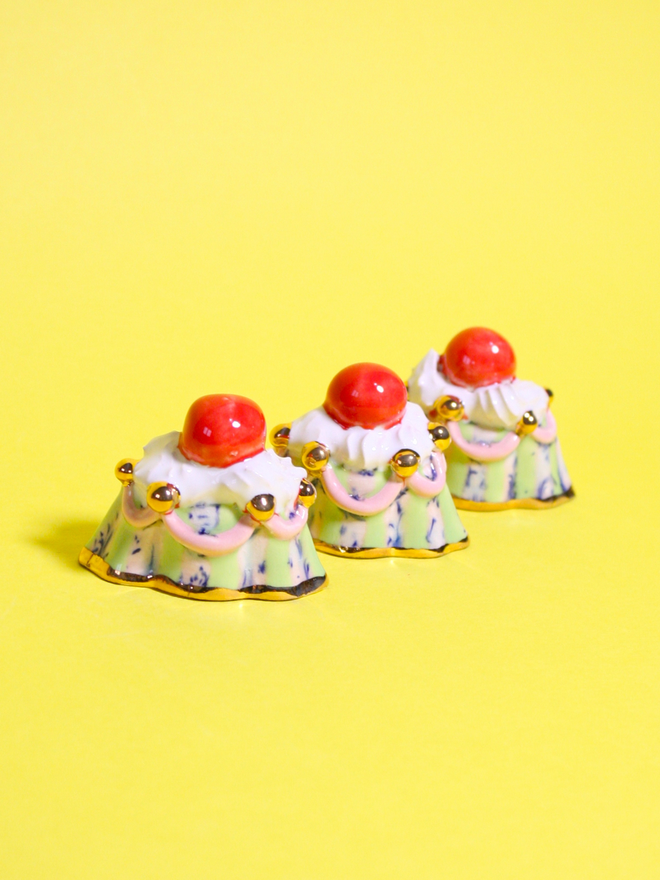 Mini Cherry On Top Ceramic Sculpture 
