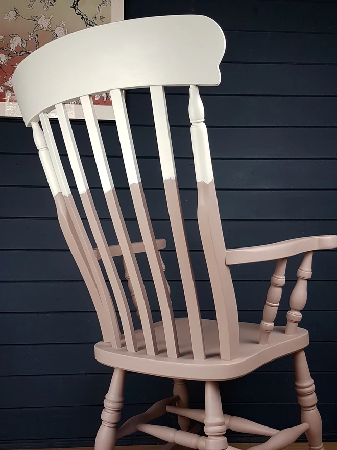  Painted Wooden Rocking Chair Blush And White 