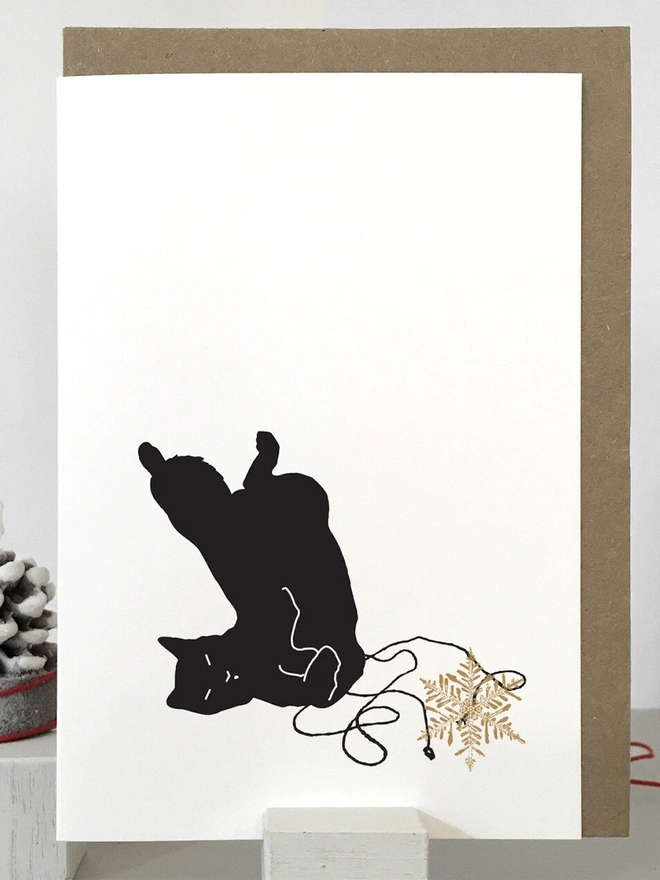Black Cat Christmas Cards (Pack Of 1 Or 5)