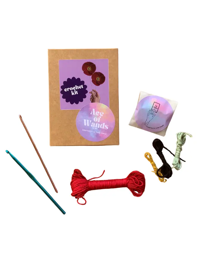 Poppy Crochet Kit Envelope Packaging Cutout