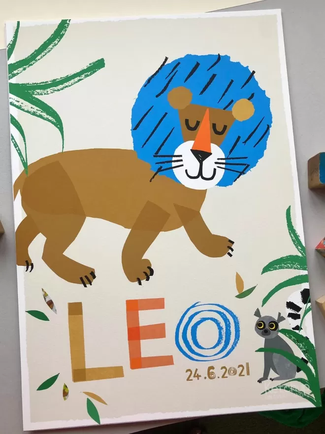 Personalised Lion Print