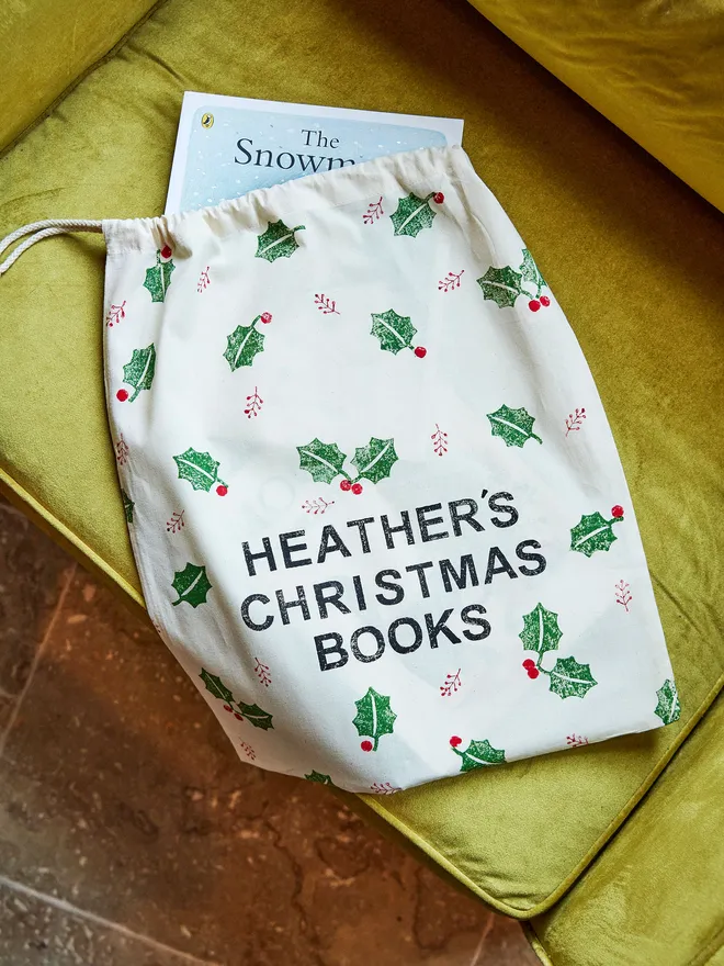 Personalised Christmas book bag