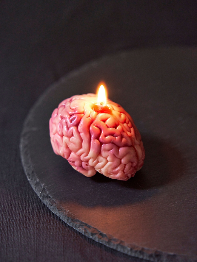 Brain on fire candle