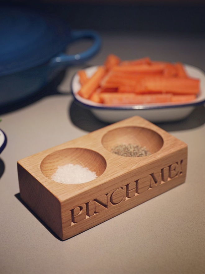 Personalised salt and pepper pot