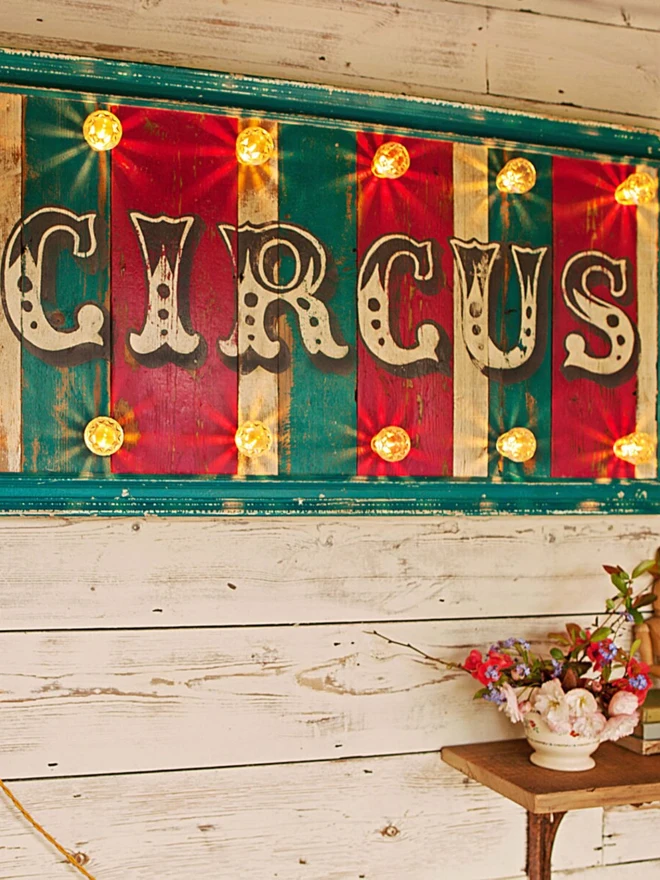 welcome to the circus light up sign
