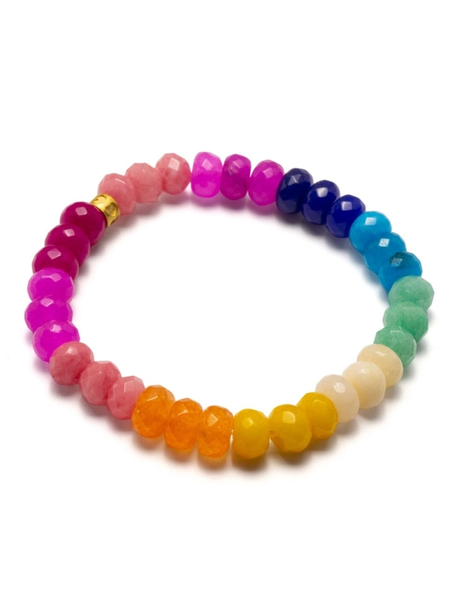 Tutti frutti beaded bracelet. A bright colourful beaded gemstone bracelet.