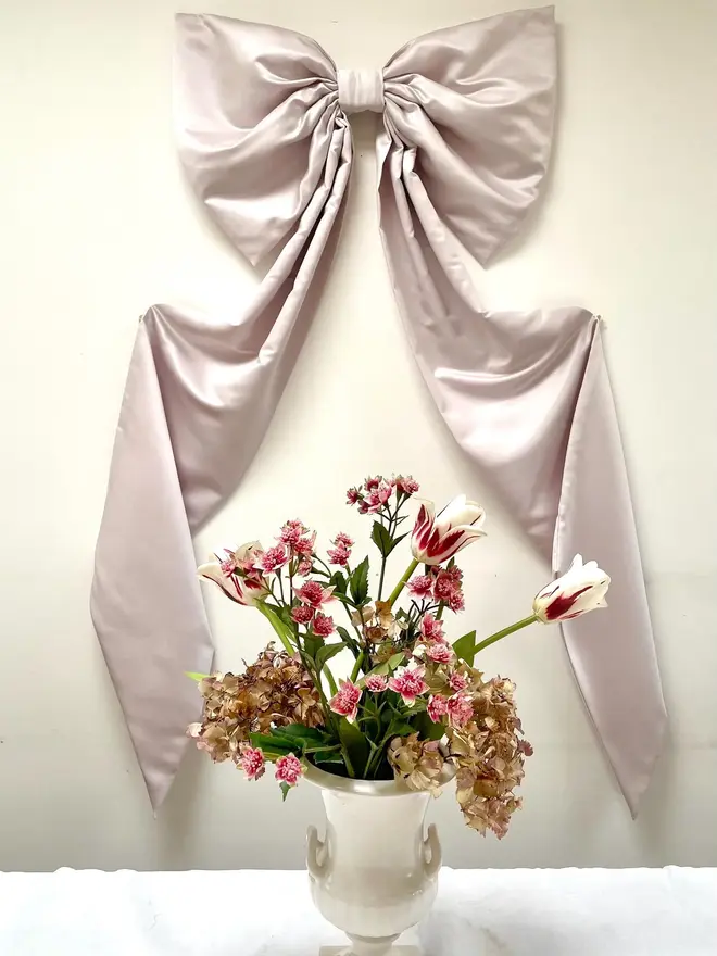 Giant Pink Wedding Cotton Fabric Bow