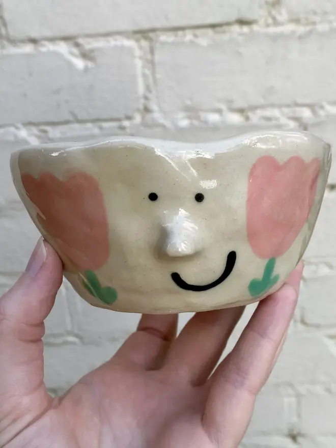 tulip floral handmade ceramic pot