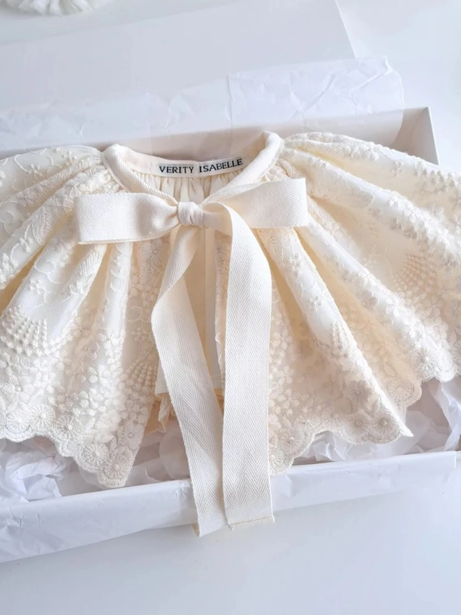 Lucine Lace Cape & Wand Collection  in a cardboard box