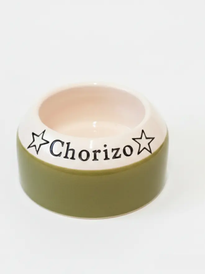 Mini dachshund bowl in mossy haven